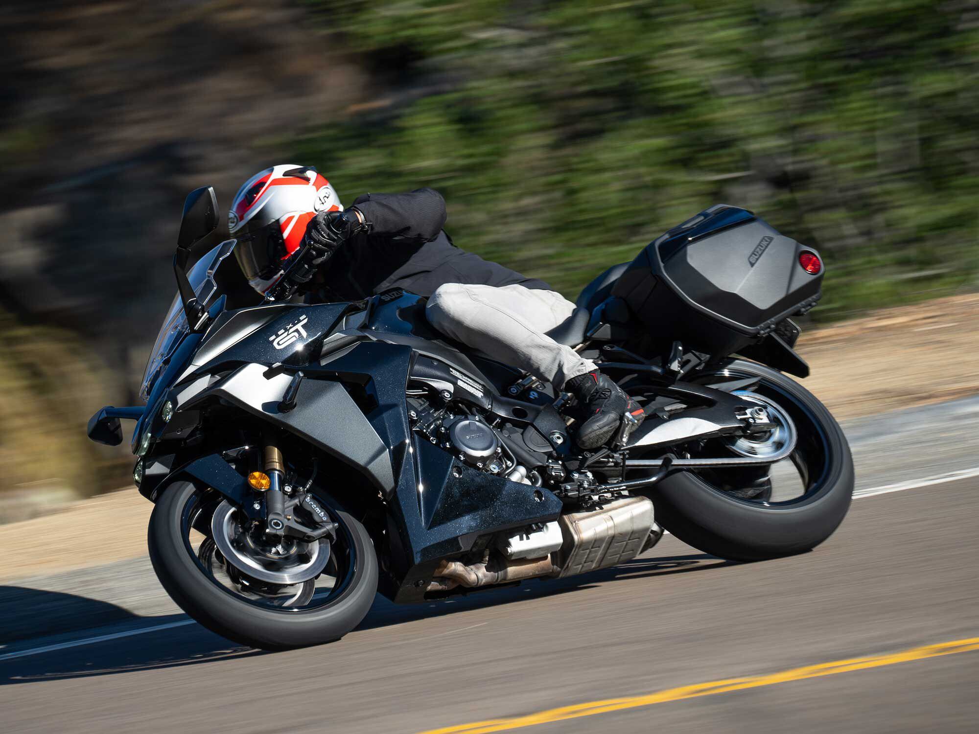 Suzuki pairs classic sport-touring performance and value with its GSX-S1000GT+ sport-touring bike.