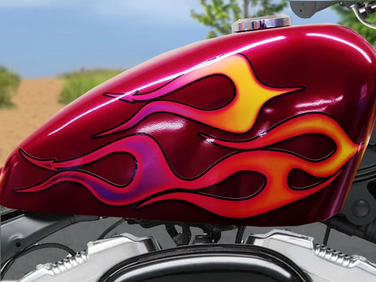 That which burns, never returns. Flame decals keep things hot.