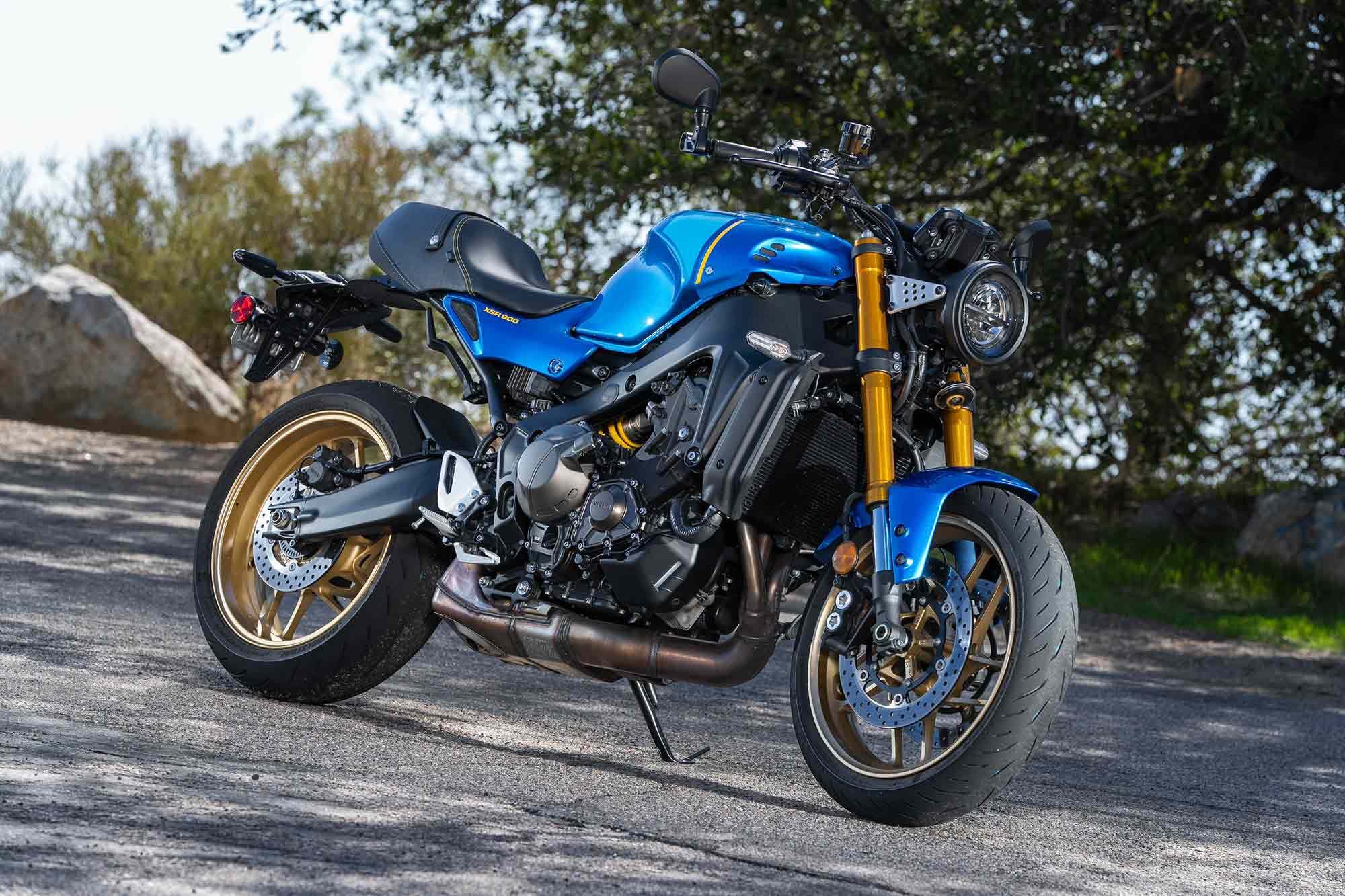 Yamaha’s 2022 XSR900 ($9,999) is based off of the new-for-2021 MT-09 naked.