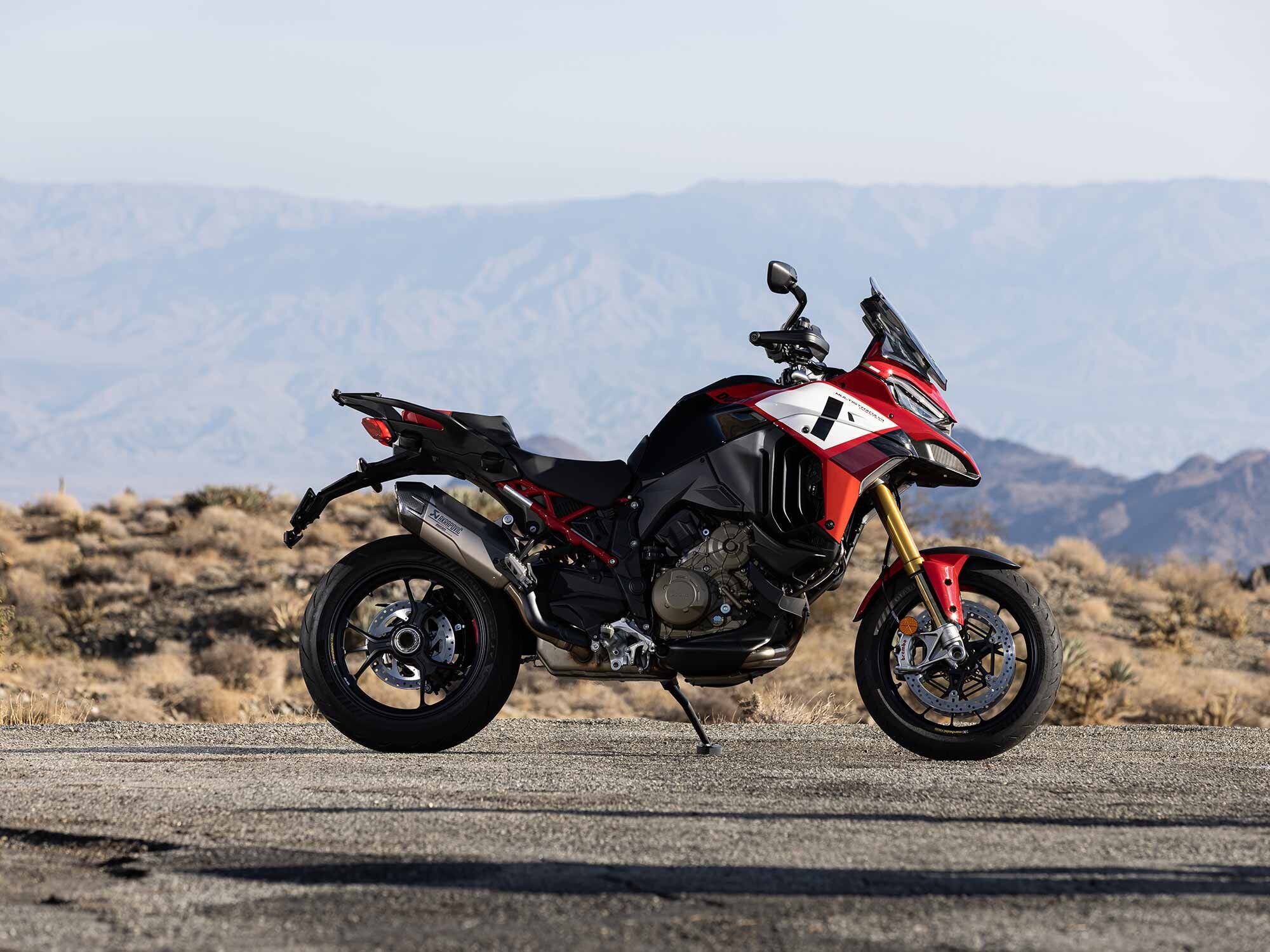 Although the race is no longer open to motorcycles, Ducati continues to offer a road-specific Pikes Peak variation with its Multistrada V4.