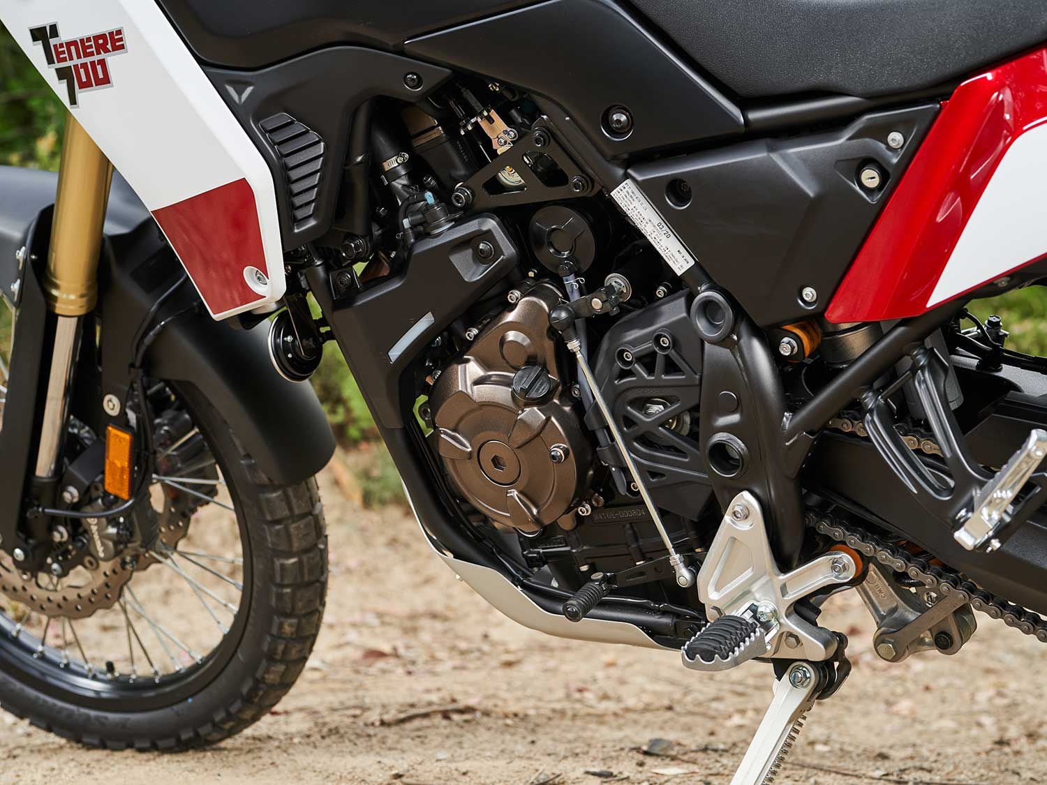 The Yamaha’s compact CP2-generation parallel-twin makes for a compact motorcycle.