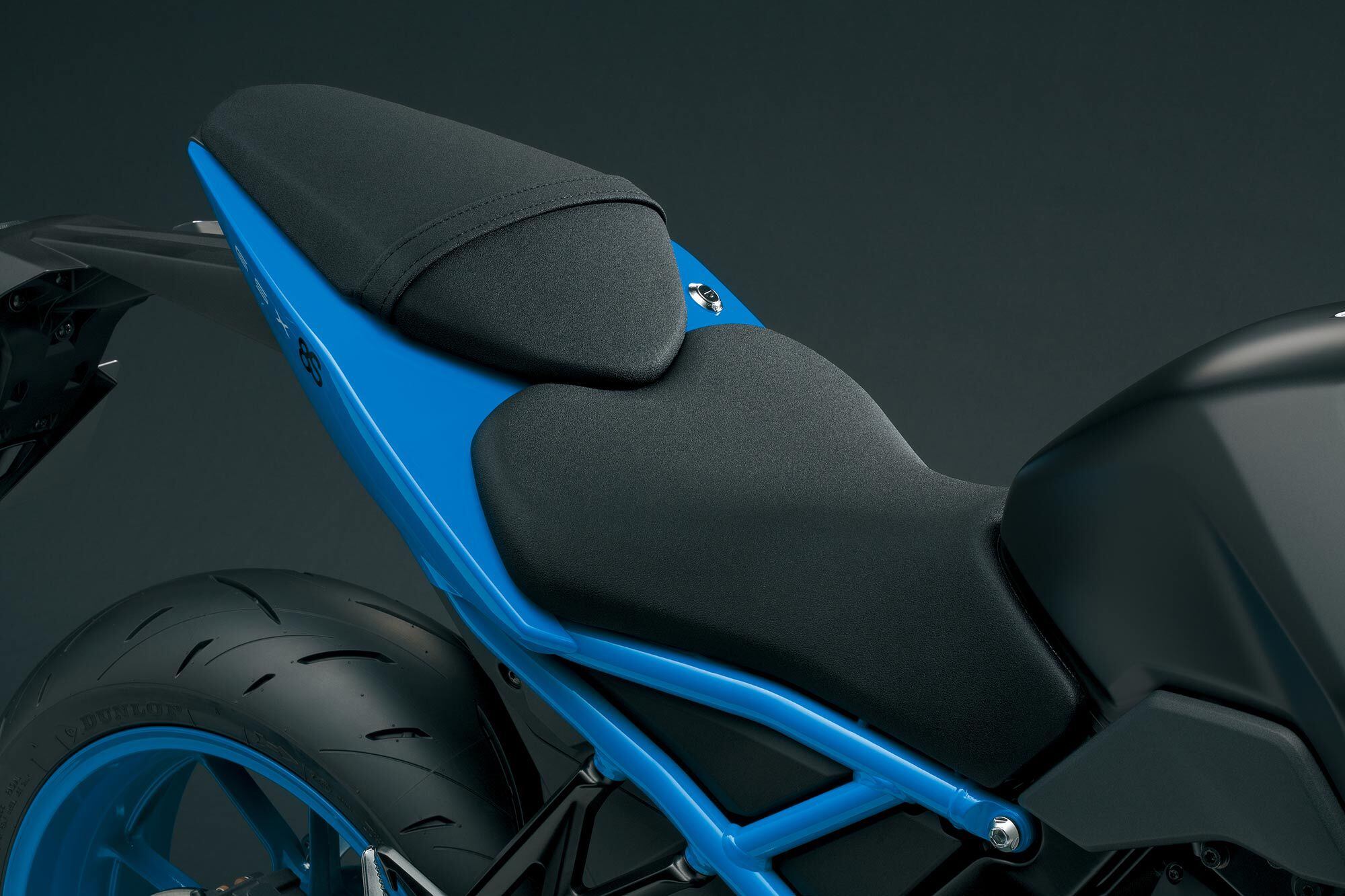 The cockpit provides an upright riding position and comfortable seat for rider and passenger.