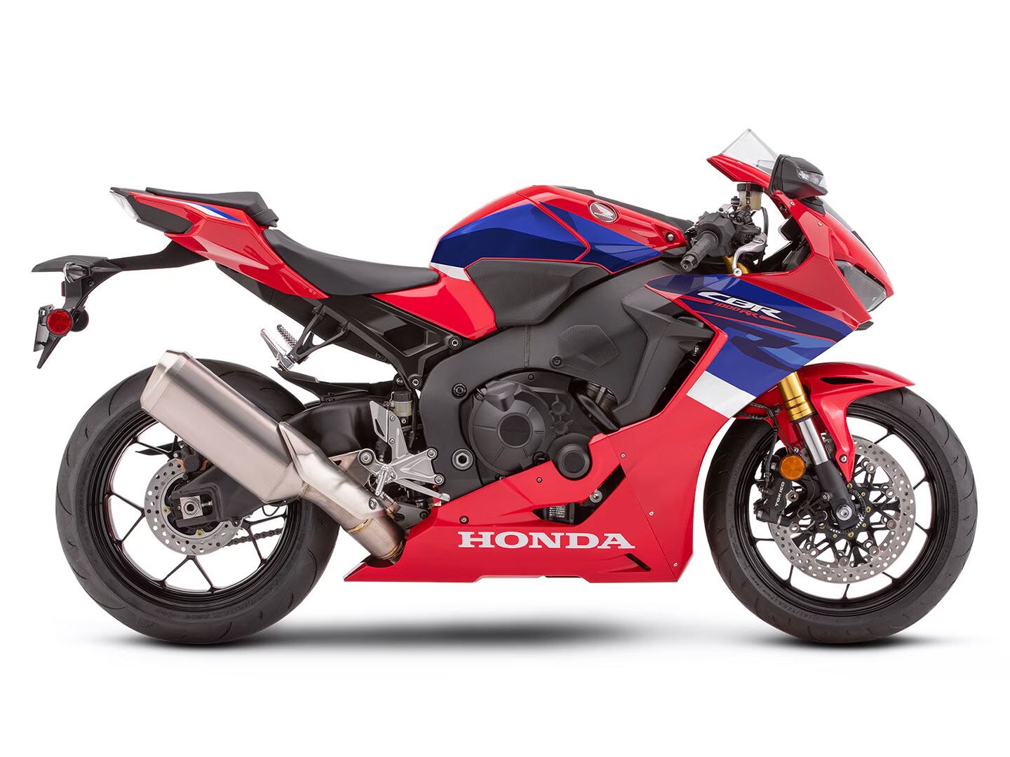 Honda's CBR1000RR is available in one color option and with or without ABS.