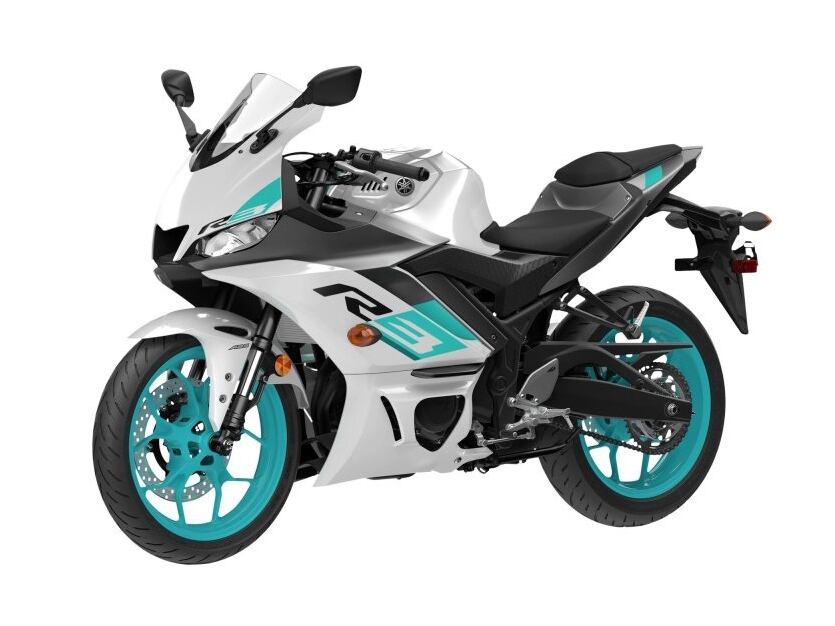 The YZF-R3 is also available in Vivid White, which takes a step away from Yamaha's race-inspired color scheme.