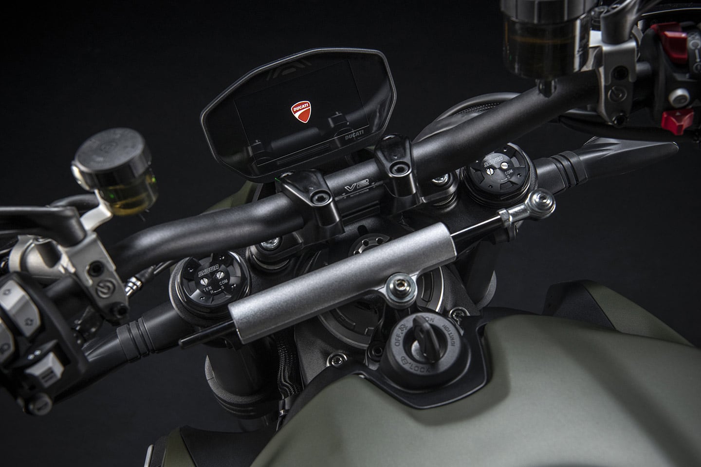 The V2 uses a 4.3-inch TFT dash.