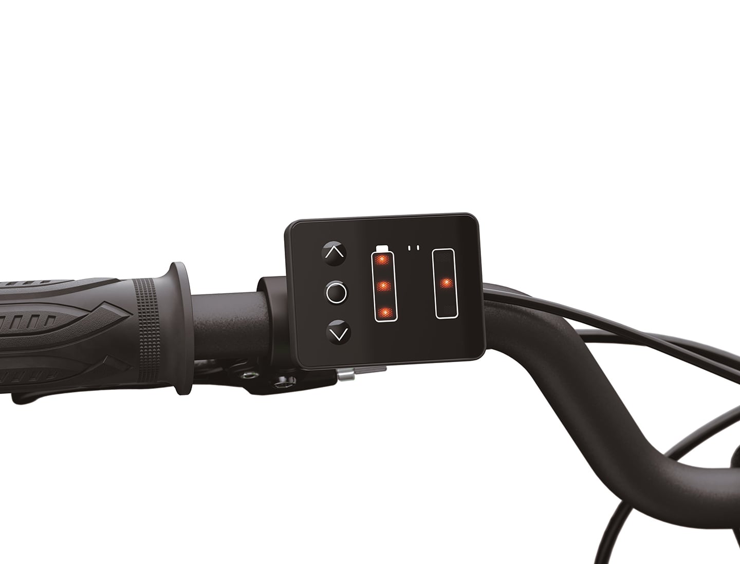 Monitor battery life and select speed modes easily.