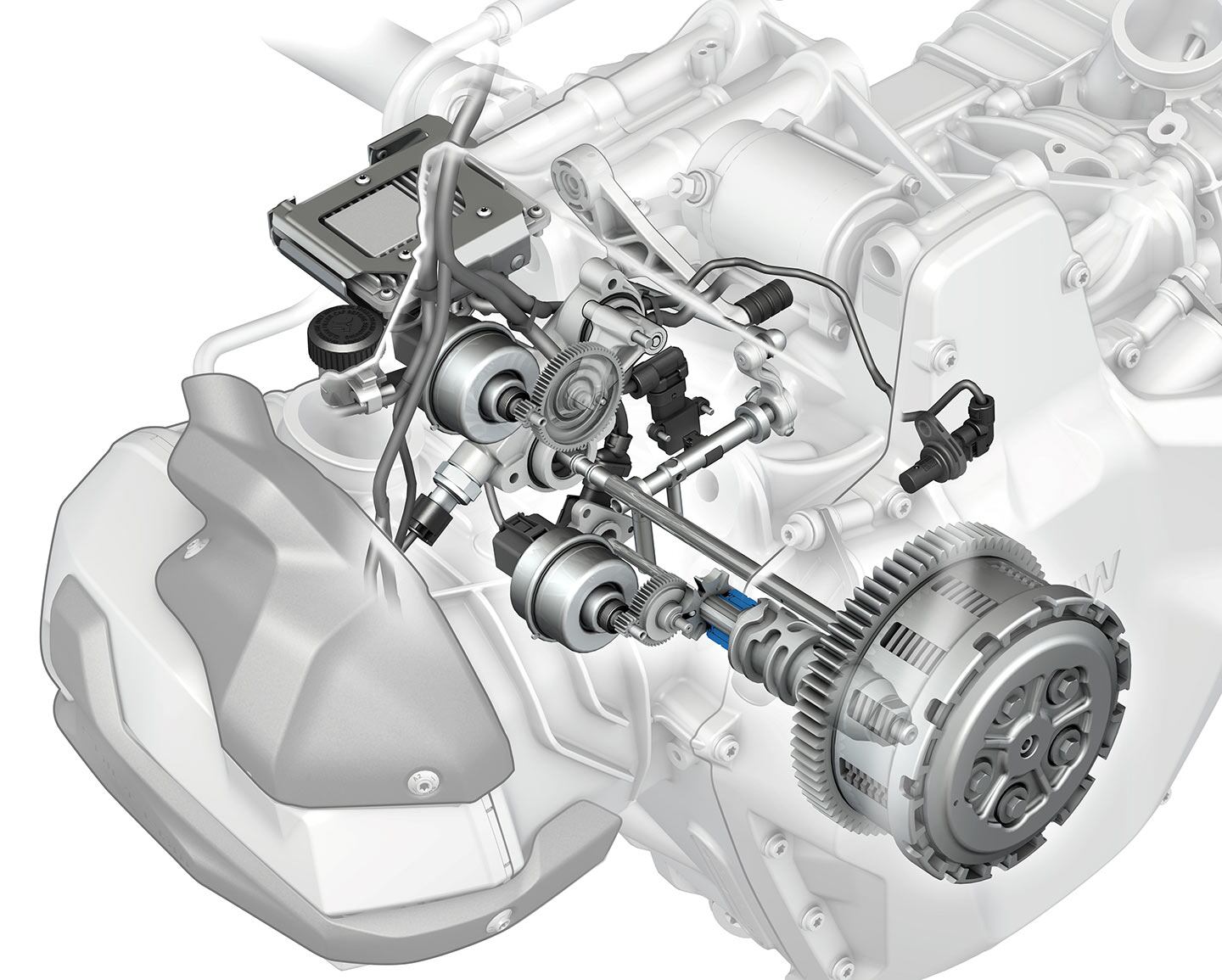 BMW's new Automated Shift Assistant uses two electromechanical actuators to operate the clutch and gearshift of the six-speed transmission for a clutchless experience.