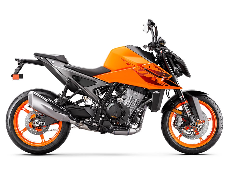 2024 KTM 990 Duke in Orange.