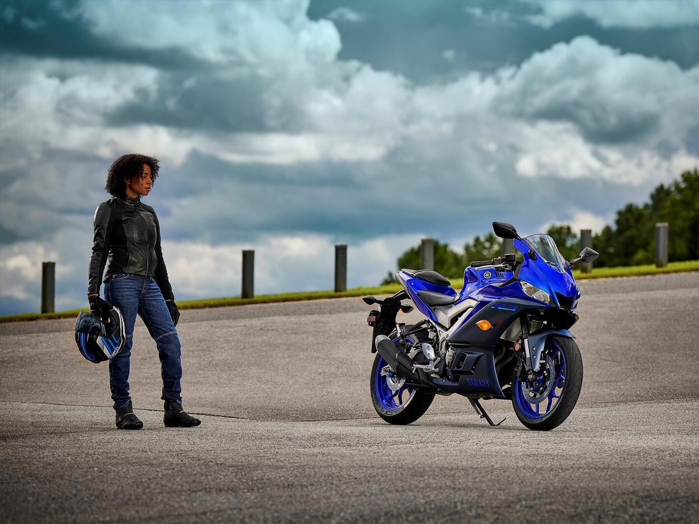 The YZF-R3 was bred for the track.