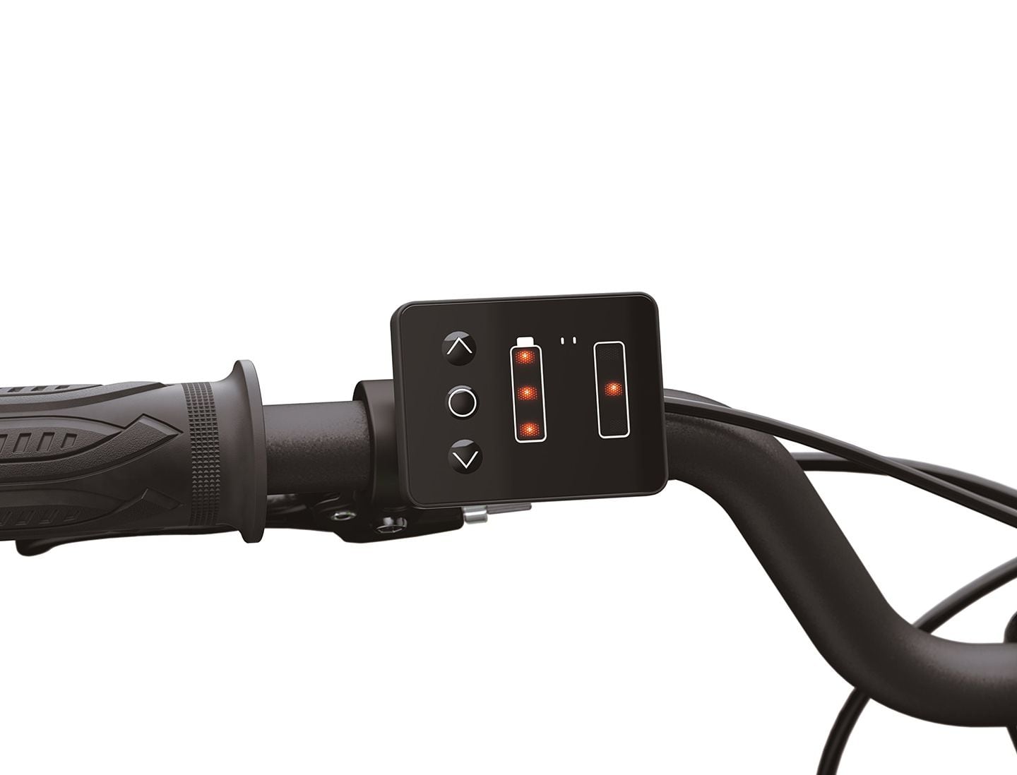 Monitor battery life and select speed modes easily.