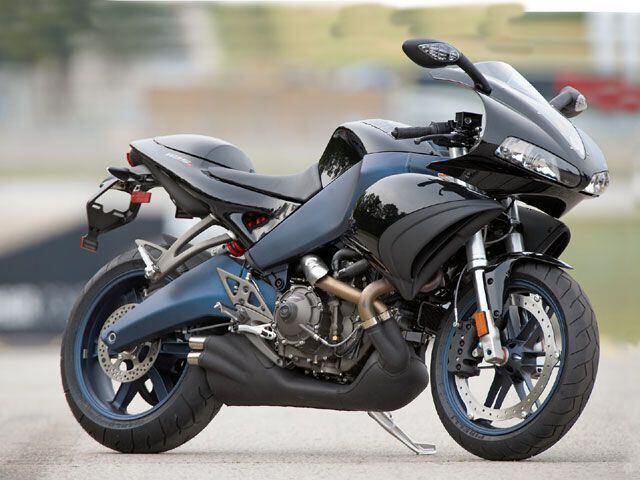 The 2008 Buell 1125R, complete with 23-pound exhaust known to owners as the “barbecue smoker.”